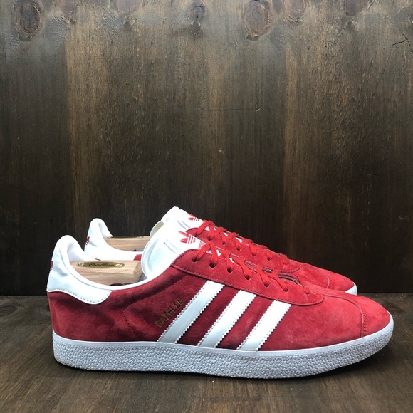 adidas originals red suede gazelle sneakers